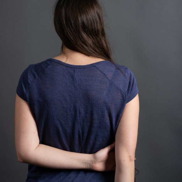 Blue V Neck Tee - Picture 6 of 9